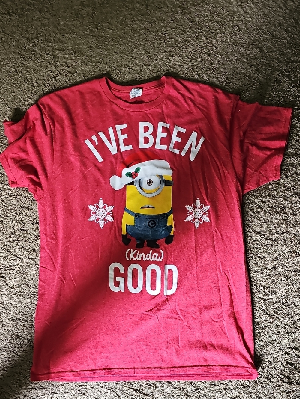 Universal Red Holiday Graphic Tee with Character Print